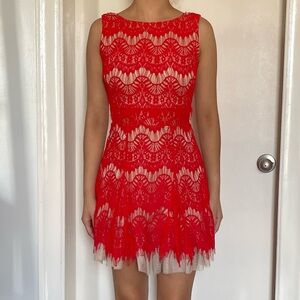 Red B. DARLIN lace short dress
